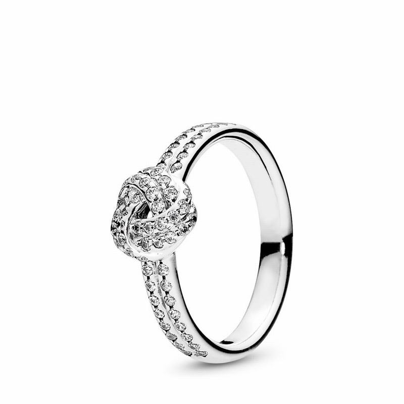 Pandora Australia Sparkling Love Knot Stackable Ring - Sterling Silver | PIFGOB849